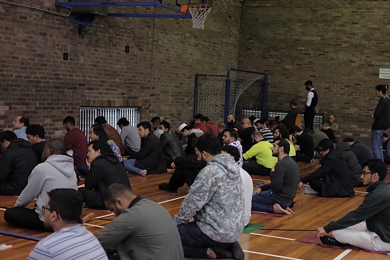 Brothers listening to Khutba at the Weekly Juma prayer at ISOC UNSW for Brothers and Sisters
